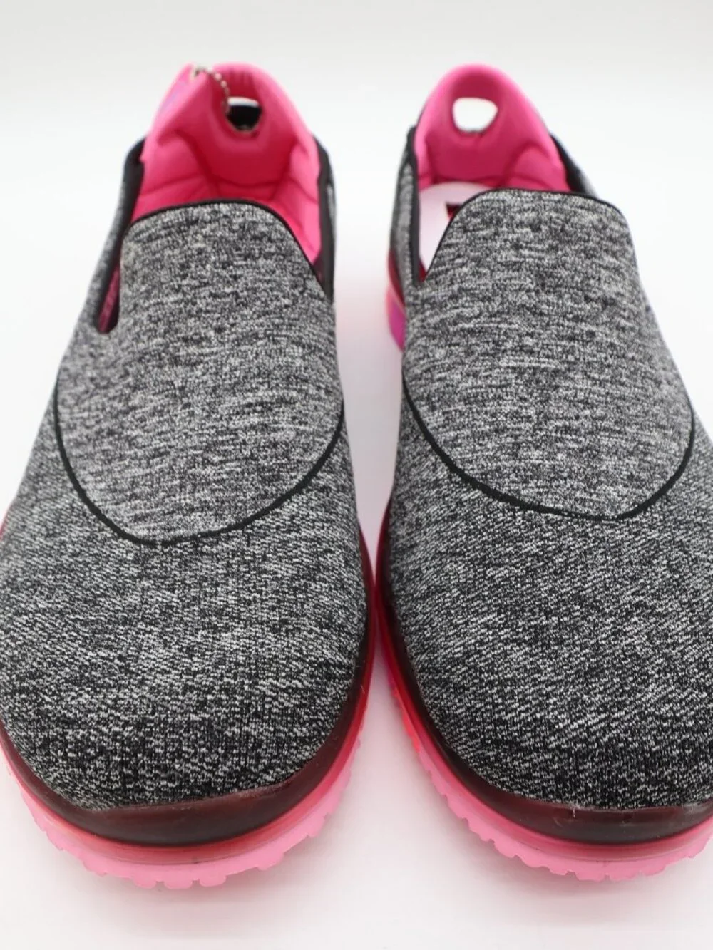 Skechers Go Flex Walk Womens 9.5 Black Pink Jersey Slip On Walking Shoes
